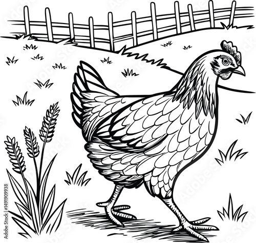 rooster and hen