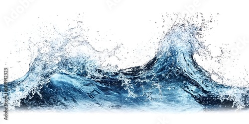 water wave splashing isolated on white background 
