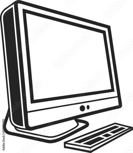 vector illustration of computer monitor
