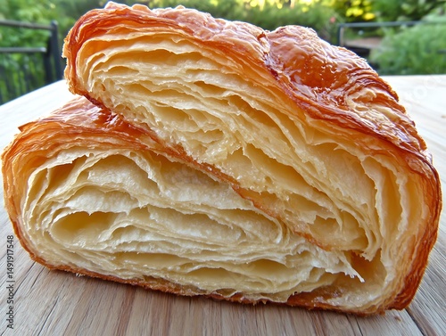 The Crisp, Buttery Layers of a Perfectly Baked Golden Croissant