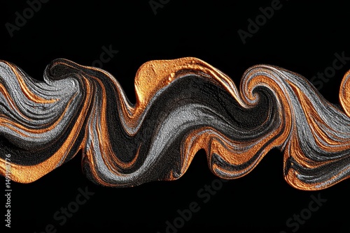 Abstract design of swirling colors on a dark background.