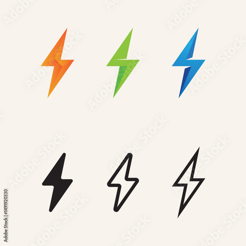 Flash Bolt Lightning Logo Design for Technology and Energy Company Branding in Modern Vector Style