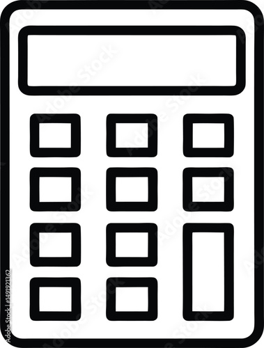 Calculator Icon Outline Vector Illustration
