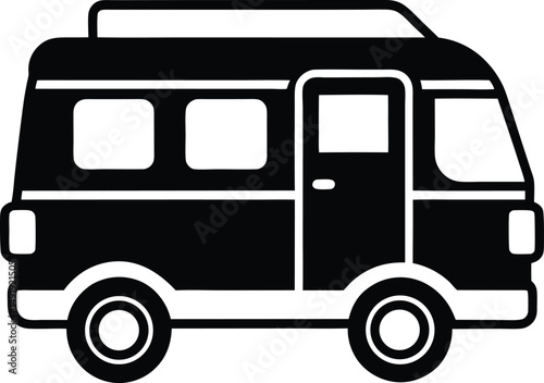 Camper Van Icon Outline Vector Illustration