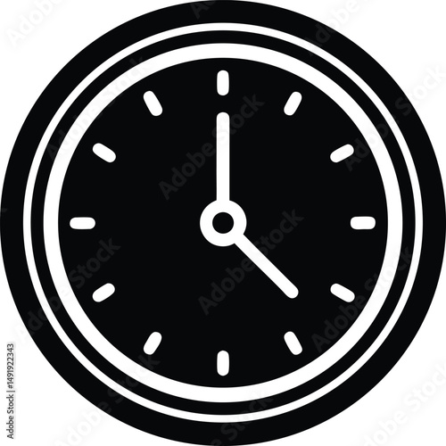 Clock Icon Outline Vector Illustration