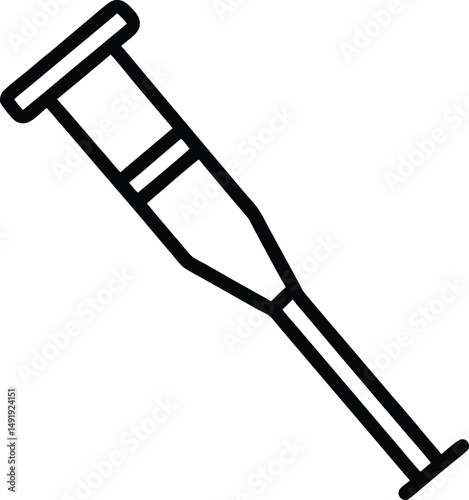 Crutch Icon Outline Vector Illustration