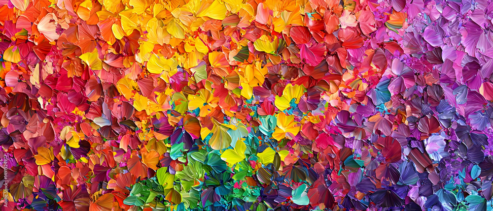 Fototapeta premium Abstract Colorful Rainbow Leaf Design