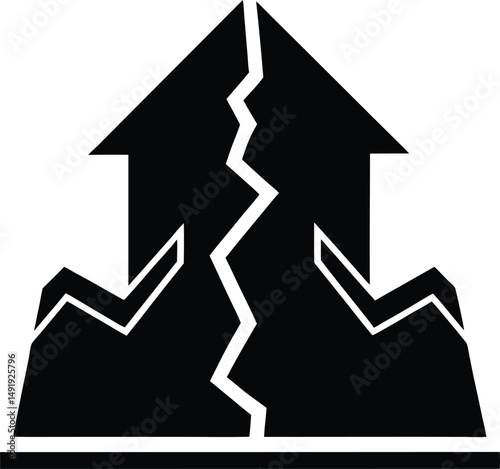 Earthquake Icon Outline Vector Illustration