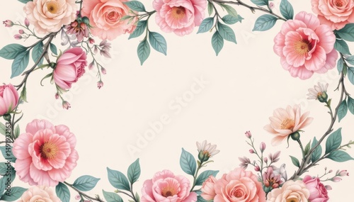 Subtle floral motif, pastel hues, elegant repeat, wallpaper, desktop