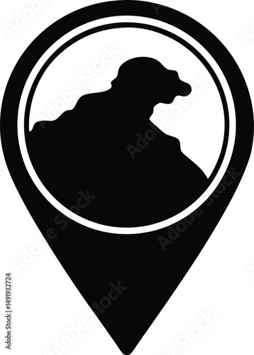 Island Map Icon Outline Vector Illustration