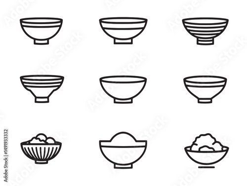 Hand Drawn Bowl Line Art Vector For Stock Usage