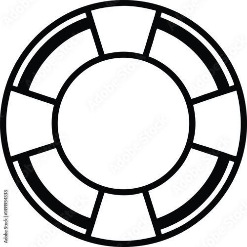 Lifebuoy Icon Outline Vector Illustration