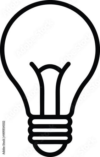 Lightbulb Icon Outline Vector Illustration