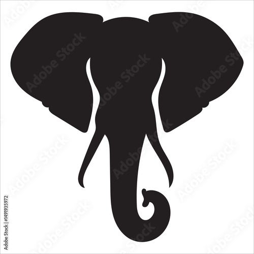 elephant silhouette vector, 