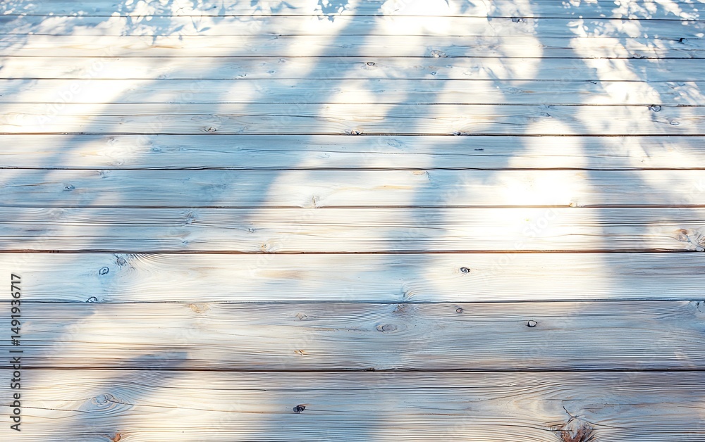Fototapeta premium Wooden deck with sun shadows