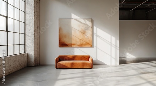 Modern minimalist interior design with natural light