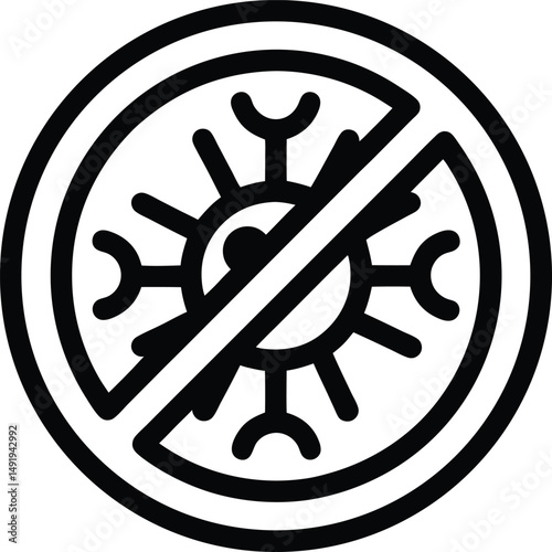 Quarantine Sign Icon Outline Vector illustration