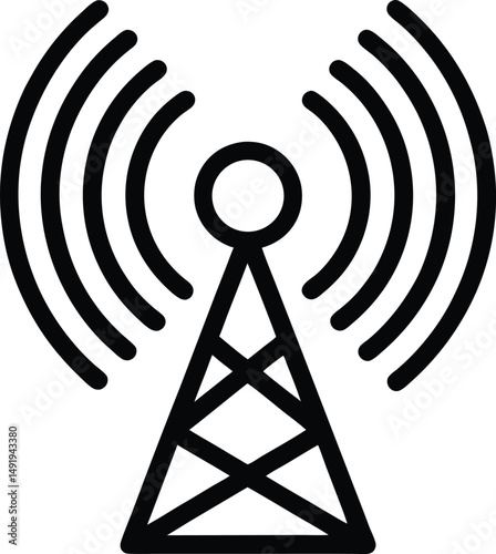 Radio Wave Icon Outline Vector illustration