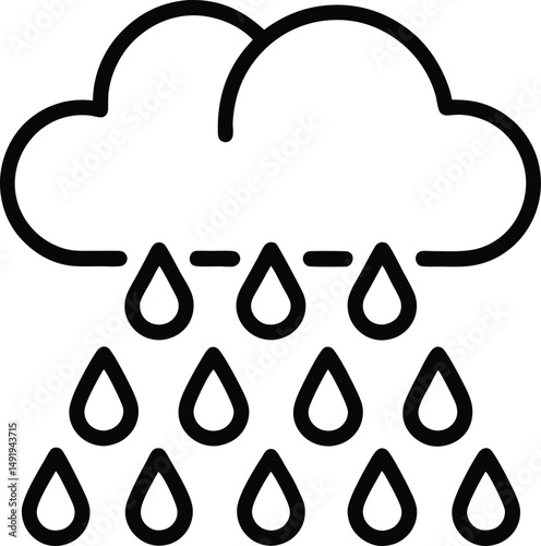 Rain Icon Outline Vector illustration