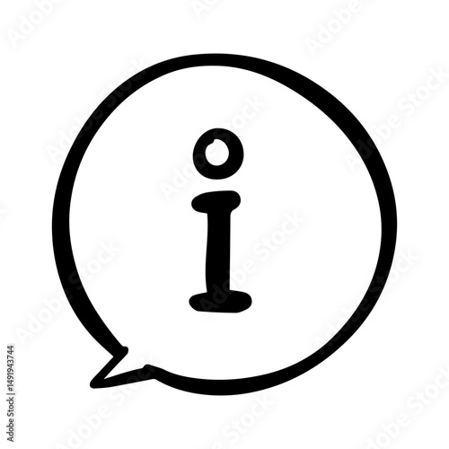 Info sign doodle vector icon