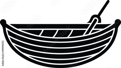 Rowboat Icon Outline Vector illustration