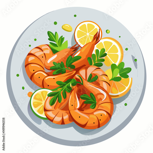 shrimps with lemon