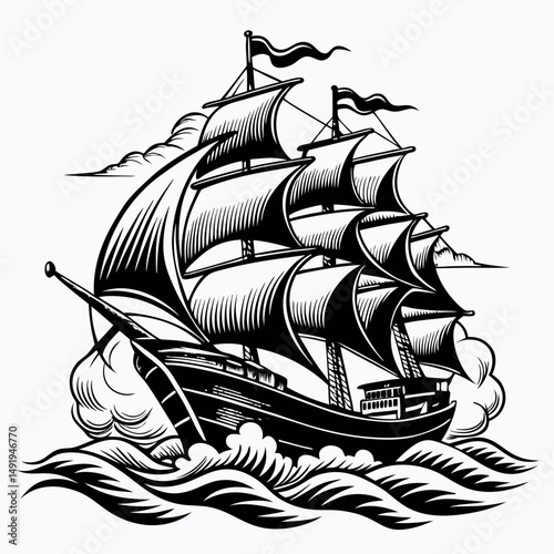 sailing ship silhouette