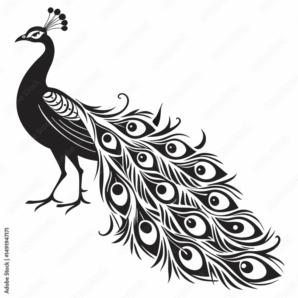 Fototapeta premium peacock feather vector illustration