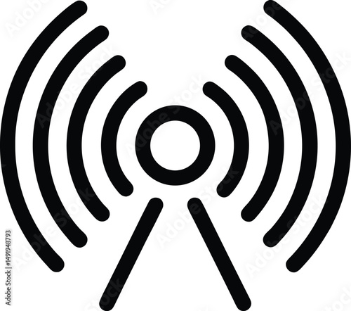Signal Wave Icon Outline Vector illustration