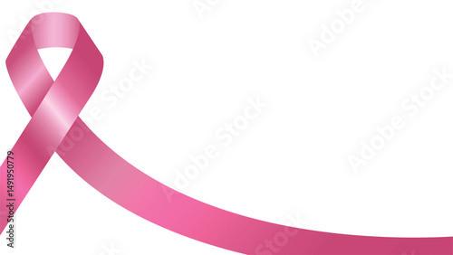 Pink ribbon. Woman breast cancer awareness realistic symbol. Breast cancer awareness symbol. Pink ribbon, breast cancer awareness symbol or sign. Vector silk pink ribbon. Banner. Eps10