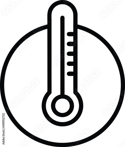 Temperature Gauge Icon Outline Vector illustration