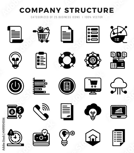 Set of Company Structure icons. Vector Illustration.