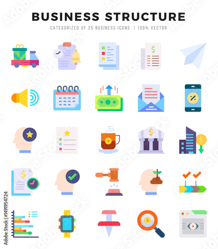 Business Structure Icon Bundle 25 Icons for Websites and Apps