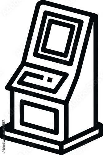 Ticket Machine Icon Outline Vector illustration