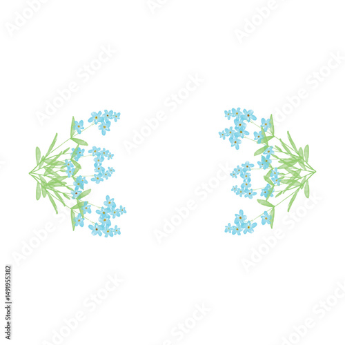 Botanical leaf doodle wildflower line art