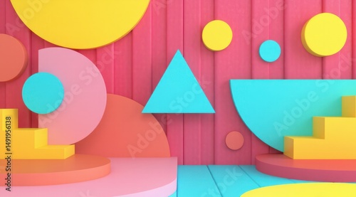 Trendy and Colorful Geometric Composition