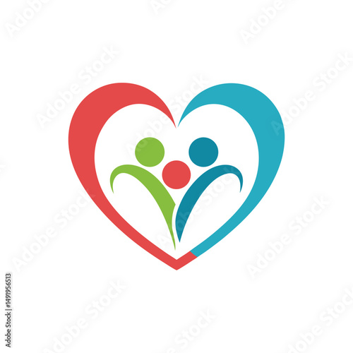 Inclusive Family Embrace Logo in Modern Circle Form