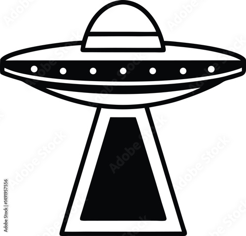 UFO Icon Outline Vector illustration