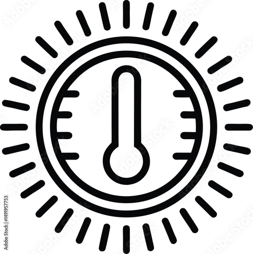 UV Index Icon Outline Vector illustration