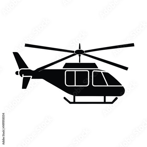 Flat and Minimal helicopter logo vector illustration isolated on white background