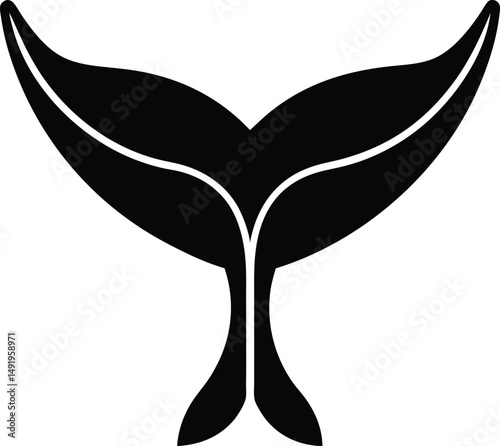 Whale Tail Icon Outline Vector illustration