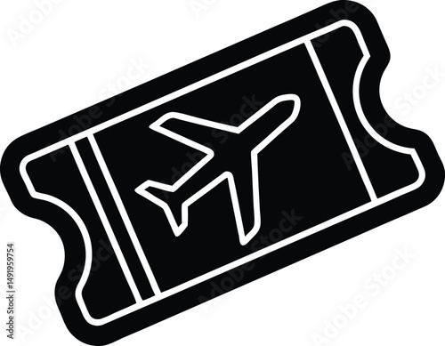 Airline Ticket Icon Outline Vector Illustration