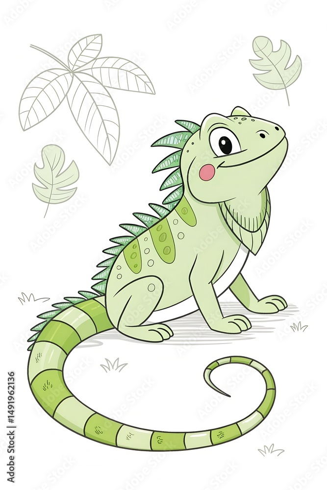 Fototapeta premium Colouring page for kids, hand drawn vector illustration of a cartoon, pre school Colouring page, animal Colouring page, flower Colouring page, adult Colouring page,printables