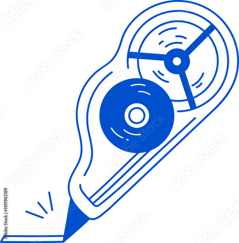 Correction Tape Illustration in Blue