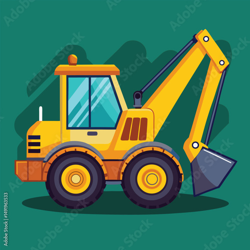 Backhoe Loader Clipart – High-Quality Vector Illustration for Construction and Machinery Designs