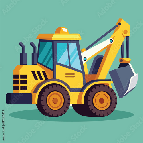 Backhoe Loader Clipart – High-Quality Vector Illustration for Construction and Machinery Designs
