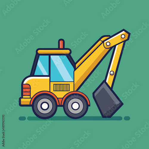 Backhoe Loader Clipart – High-Quality Vector Illustration for Construction and Machinery Designs