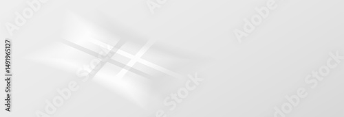 Sunlight on light wall, gentle shadow from windows on gray wall. Minimal light gray background for product presentation, vector png graphics. Sunny daylight background.