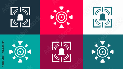 Symbols of alert and warmth create a design that is vibrant and eye catching on a modern color block