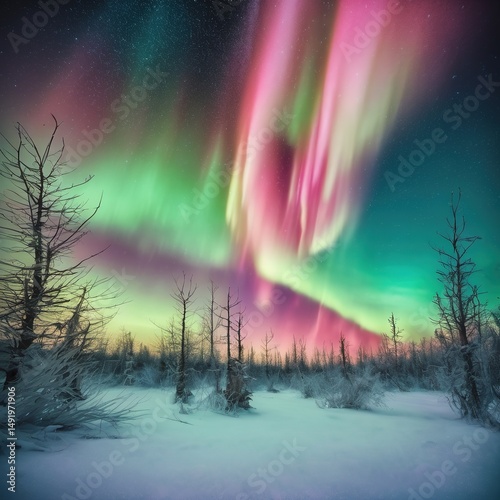 Aurora Skies in Tilt Perspective with Gum Bichromate Medium photo